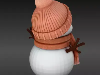 Cute Snowman Buddy Adorable Winter Mini Figurine 3D Model Print 3D print model