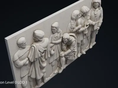 Bas Relief df5 Low-poly 3D model