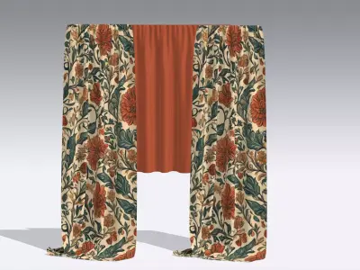 Curtain Low-poly 3D model