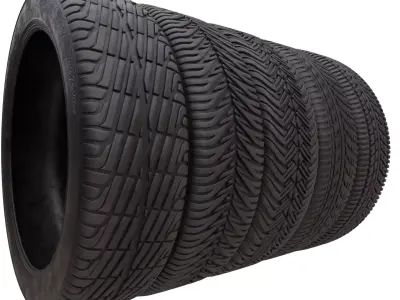 Low Poly Game Ready Tyre Pack 1 Low-poly 3D model