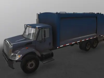 Garbage Truck International 7400 Low-poly 3D model