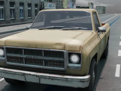 Country Driving Scene Free low-poly 3D model