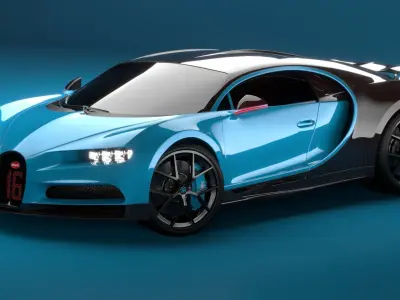Bugatti Chiron Sport 2021 Blue Premium 3D model