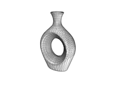 Creative wine bottle sculpture Low-poly 3D model
