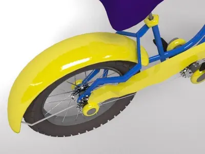 Bicycle in air 3D model