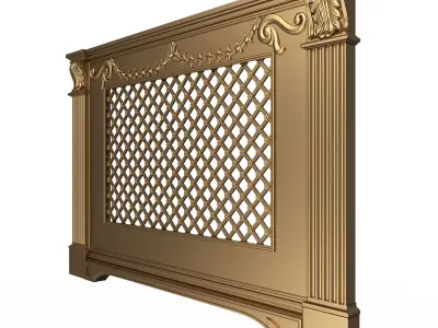 Radiator Cover Decorative Screening Grille Panel 015 Low-poly 3D model