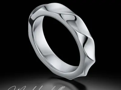 Twist Infinity Diamond Ring - Luxury Gold Band 3D print model