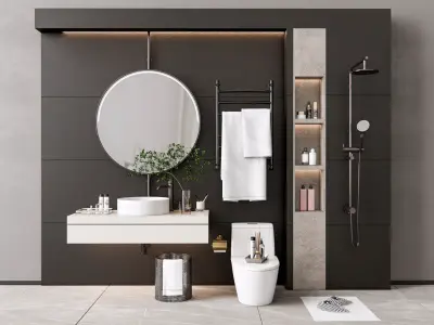 Vanity bathroom set 2 3D model