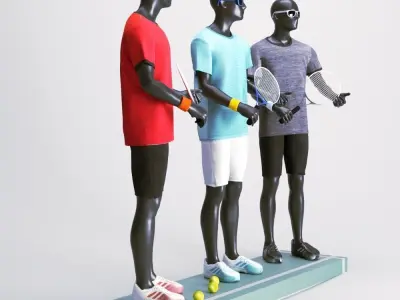Tennis Man Mannequin 3D model