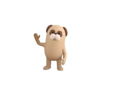 Rigged ShihTzu Dog Character 3D model
