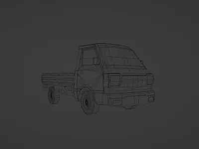 Subaru Sambar Pick Up Low-poly 3D model