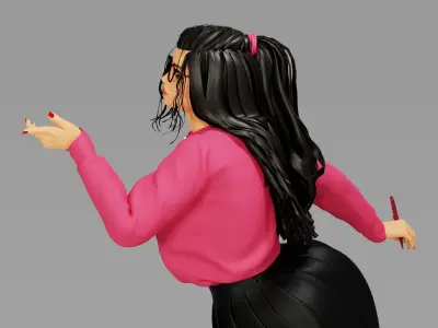 School Girl Dress Low-poly 3D model