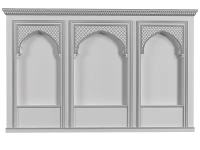 Arch in oriental style Arab decorative wall 3D model