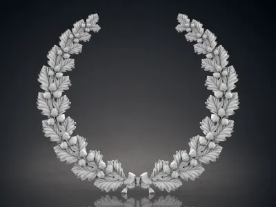 Wreath of oak leaves 3D print model
