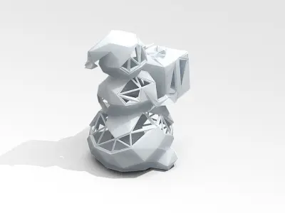 Snowman STL figurine holding book 3D print model