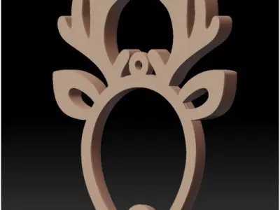 Printable Minimalist Reindeer  pendant Head Ornament  3D print model