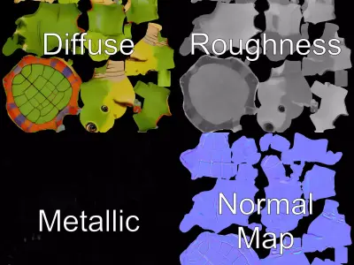 Animated Rigged Turtle Character Model for Games and VR Low-poly 3D model