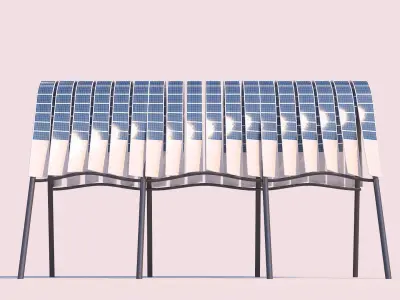 0044 - Shaded  Solar Panel 3D model