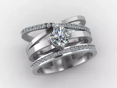 Massive diamond ring 3D print model