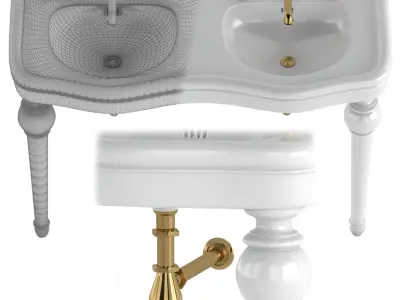  Drummonds double-Windemere-china wash basin 3D model