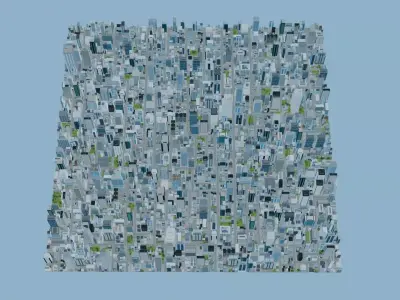 City Downtown Skyscraper Street 09 - DAY Low-poly 3D model