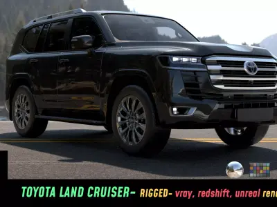 Toyota Land Crusier  -Rigged- Render Ready-unreal-vray-redshift 3D model