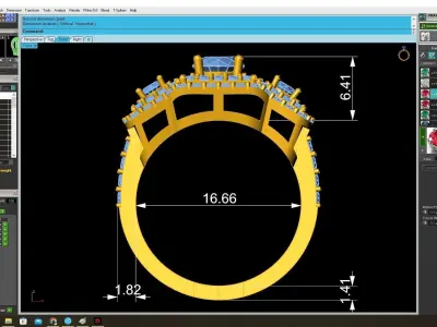Luxury Gemstone Cluster Ring for Women  3844 3D print model