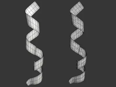 Abstract Metal Ribbon Wall Sculpture 3D model