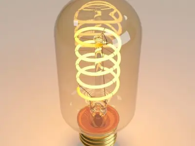 Decorative Edison Radio Bulb Spiral LED E24 3D model