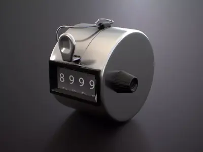 Hand Tally Counter Low-poly 3D model