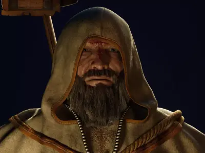 Priest Low-poly 3D model