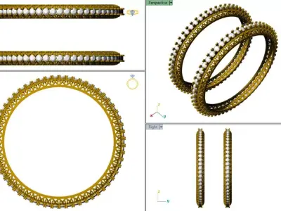 Eternal Grace Bangles 3D print model