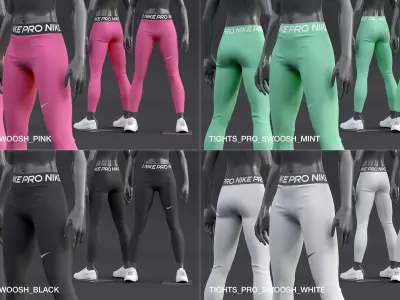 Nike Womens Tights PRO 3D model