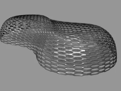 Dome with circular holes in round shape geodesic dome 3D model