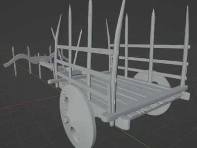 Ox cart 3D model