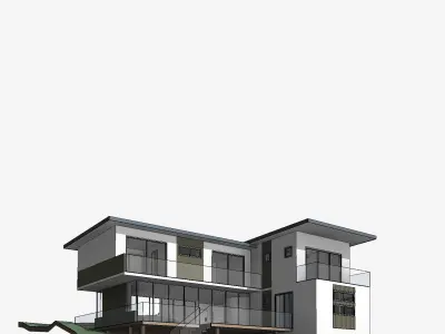 Foreman Residential Villa Revit Model Low-poly 3D model