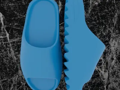 ADIDAS YEEZY SLIPPER - BLUE Low-poly 3D model