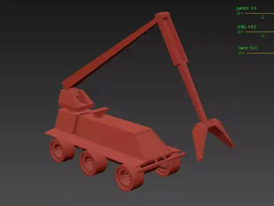 Robot Crane Vehicle Low-poly 3D model