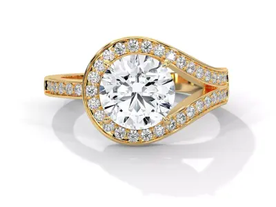 solitaire ring with detail images and 360 render videos 55 3D print model