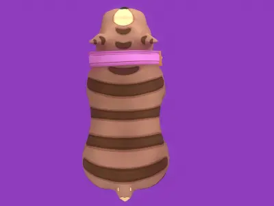 Stylized Striped Brown English Bulldog for Games and Animation Low-poly 3D model