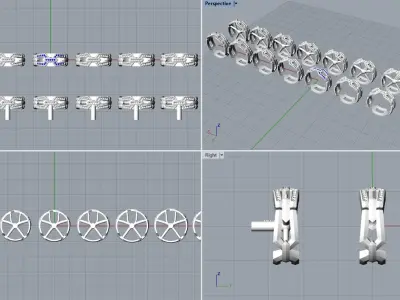 Wedding Chains ring all sizes R49 3D print model