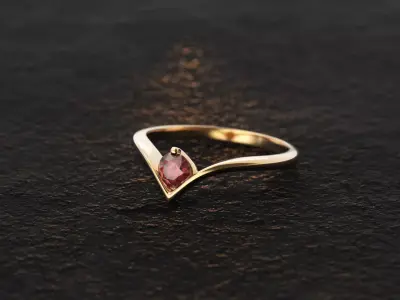 Engagement ring 3D print model 13