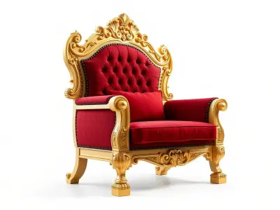 Royal Throne Chair Model Pack  Detailed and Ornate Design Low-poly 3D model
