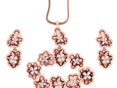 Pendant Earrings combo - 1119 3D print model