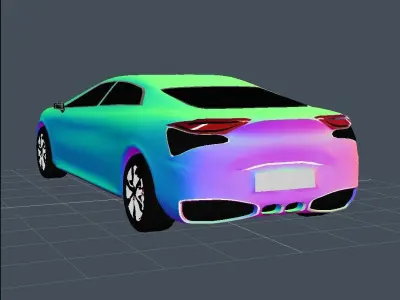 Avtomobil dizayni  Low-poly 3D model Low-poly