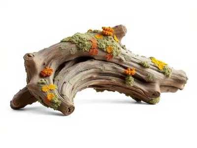 Driftwood Lichen Textured Bark model pack Texture