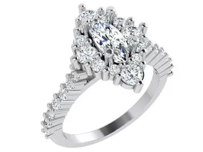 Rhombus Diamond Ring 4386 3D print model