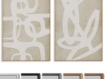 Abstract Painting Frame set 3D model 273