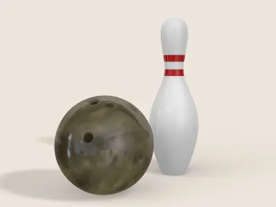 Bowling Ball and Pin 3D model