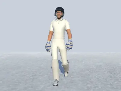 Cricket player Rigged  Low-poly 3D model